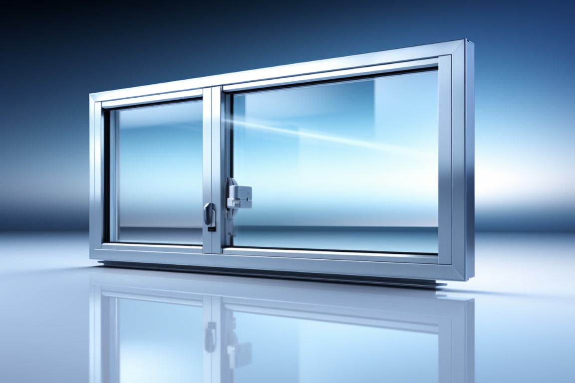 Upvc Tilt Slide Door on white background. A high quality image making by generative ai.